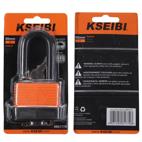 Waterproof Padlock, Heavy Duty waterproof security padlock with 2 keys, for locking cabinet doors/gates/lockers & baskets.