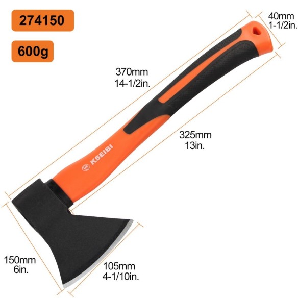 Axe With Fiberglass Handle, Contractor's Tools, wood cutting, clipping, shearing, hand tools.