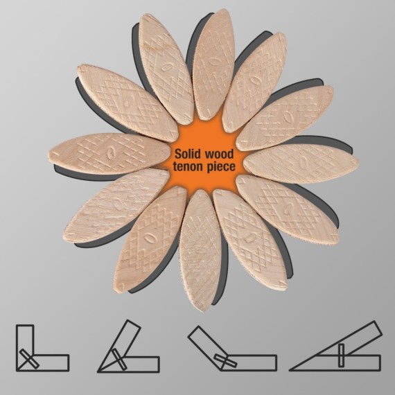 Wood Biscuits, Compressed hardwood biscuits jointer with 3 sizes, for woodworking in medium size furniture/cabinets/trim.