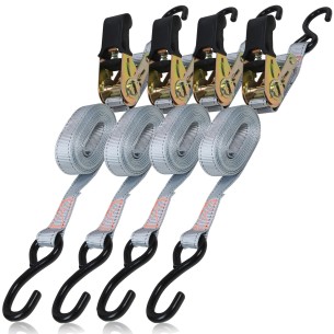 Ratchet Tie Down Set 4-Pc. 25mm X 4.5m