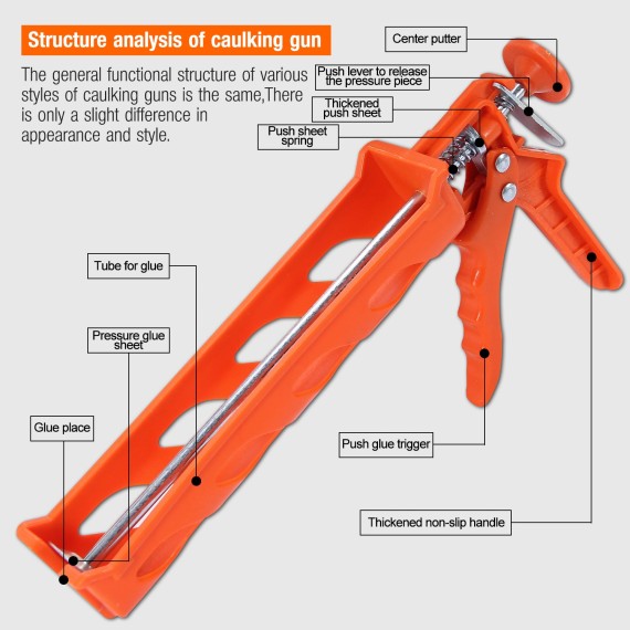 Caulking Gun ABS,  Contractor's Tools, cartridges,
practical,
has teeth for fixation