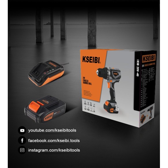 High-Performance 20V Cordless Drill with 2 Batteries for DIY Projects | KSEIBI