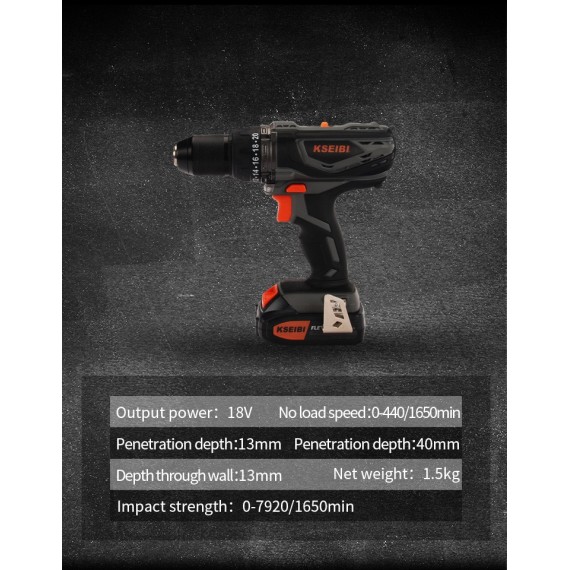 High-Performance 20V Cordless Drill with 2 Batteries for DIY Projects | KSEIBI