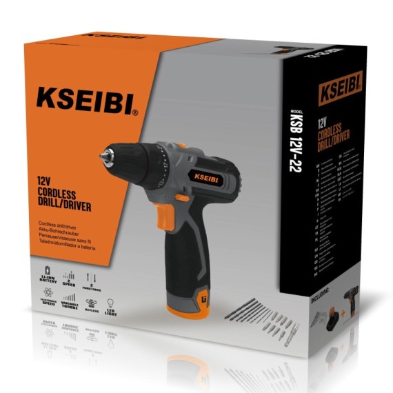 KSB 12V-22，12V 无线电钻起子，10MM，2块电池 | KSEIBI