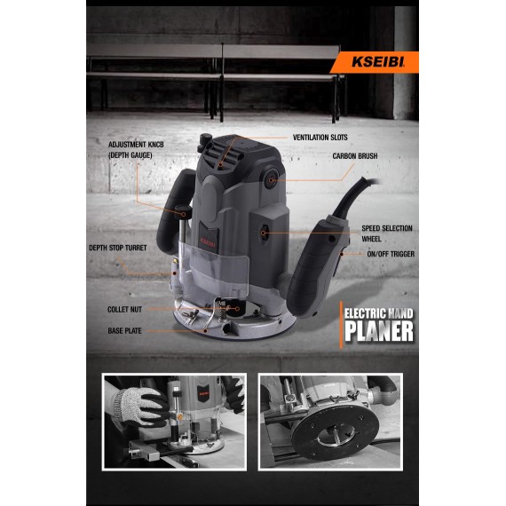 High-Powered KOF 1800 V Router for Precision Woodworking | KSEIBI