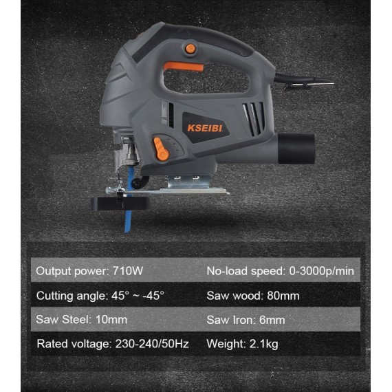 Powerful 80mm Jigsaw with 710W Motor for Precision Cuts | KSEIBI