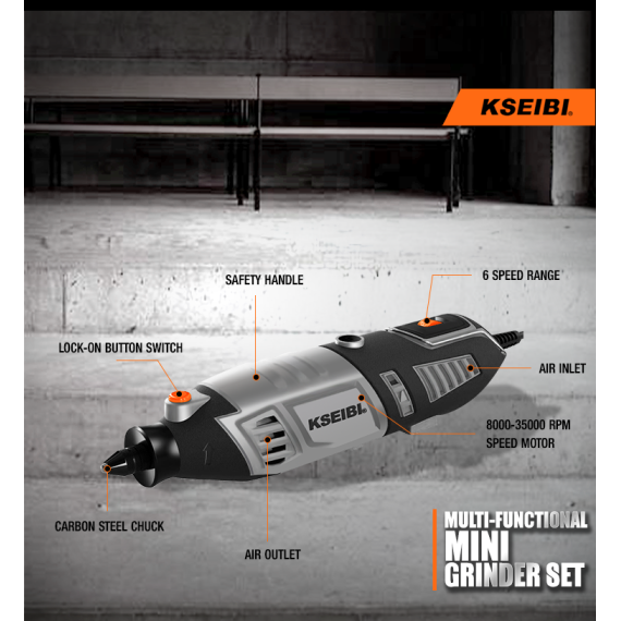 KRD 170-35 V多功能旋转工具，106件，170W | KSEIBI