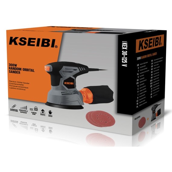 KEX 30-125V 随机轨道砂光机，125MM，300W，专业砂光工具 | KSEIBI