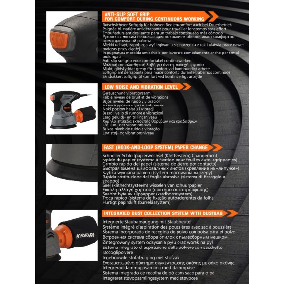 High-Performance KEX 30-125 V Random Orbit Sander | KSEIBI