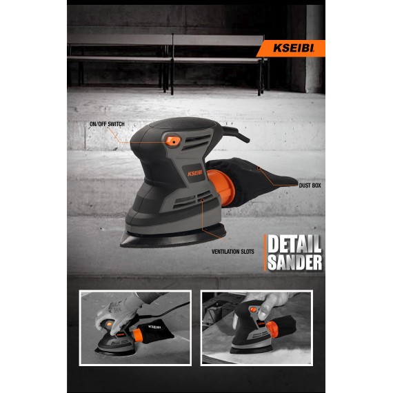 High-Powered Detail Sander for Precision Sanding | KSEIBI