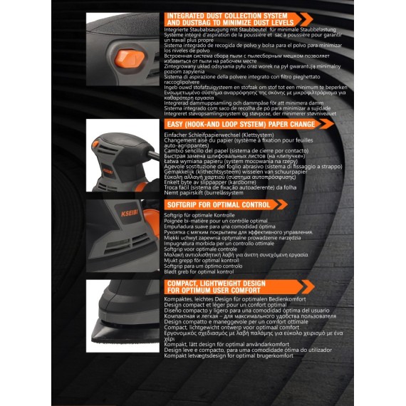 High-Powered Detail Sander for Precision Sanding | KSEIBI