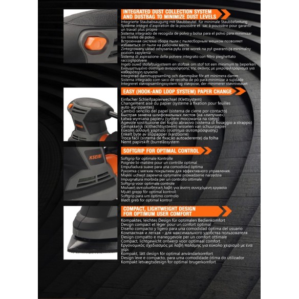 High-Powered Detail Sander for Precision Sanding | KSEIBI