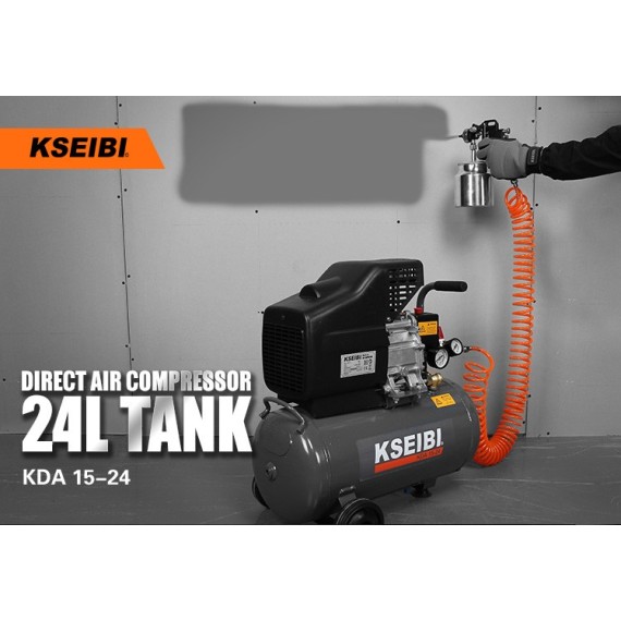 KDA 15-24 Air Compressor, 24L Tank, 2HP Portable | KSEIBI