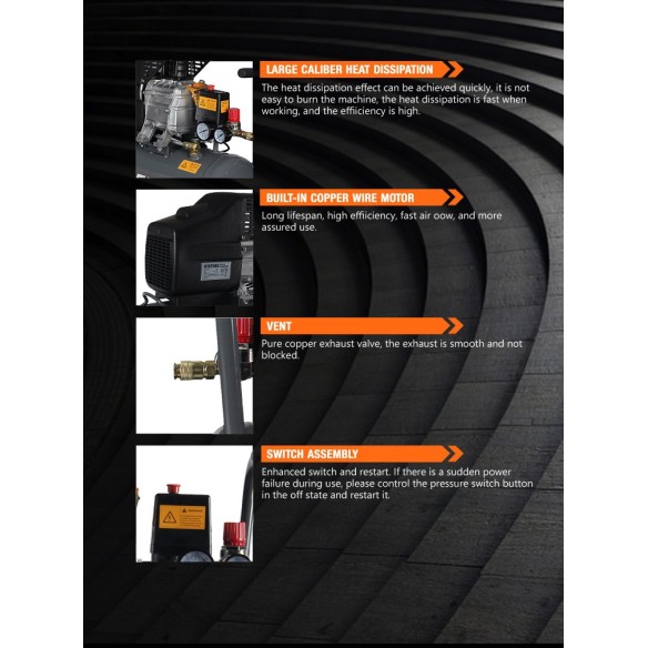 KDA 15-24 Air Compressor, 24L Tank, 2HP Portable | KSEIBI