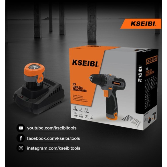 KSB 12V-22，12V 无线电钻起子，10MM，2块电池 | KSEIBI
