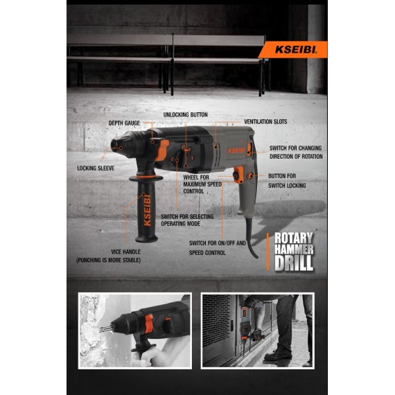 High-Performance 26mm Rotary Hammer Drill for Professionals | KSEIBI