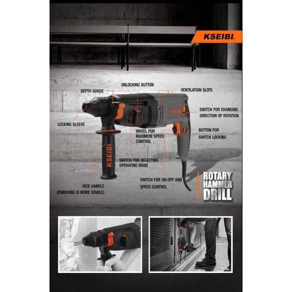 High-Performance 26mm Rotary Hammer Drill for Professionals | KSEIBI