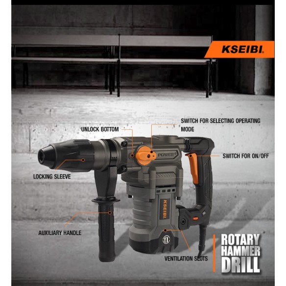 Powerful 1600W Rotary Hammer for SDS-Max Bits, 40mm | KSEIBI