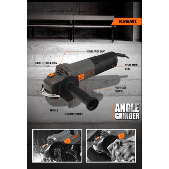 Powerful 115mm Angle Grinder for Precision Cutting and Grinding Tasks | KSEIBI