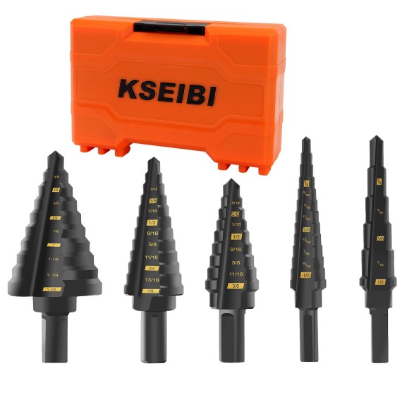 High-Speed Steel Step Drill Bit Set for Precision Drilling | KSEIBI