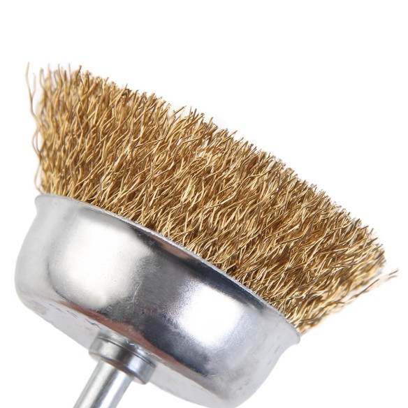 طقم فرشاة سلكية معقوصة نحاسية بعمود 6 ملم | KSEIBI