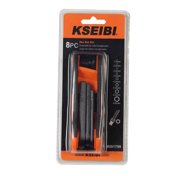折叠式六角扳手套装8合1/ProGrip 2件 - 专业工具套装 | KSEIBI