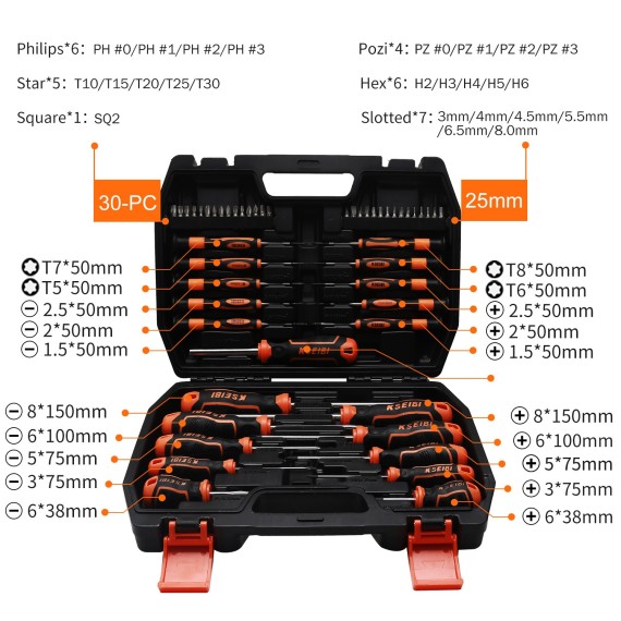 Complete Screwdriver And Bit Set for DIY Projects | KSEIBI