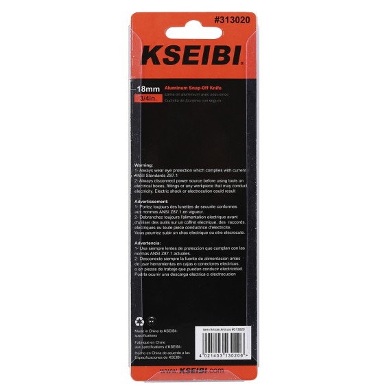 Durable Snap-Off Aluminium Knife 18mm for Precision Cutting | KSEIBI