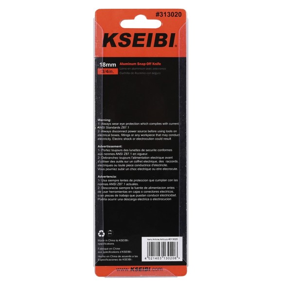 Durable Snap-Off Aluminium Knife 18mm for Precision Cutting | KSEIBI