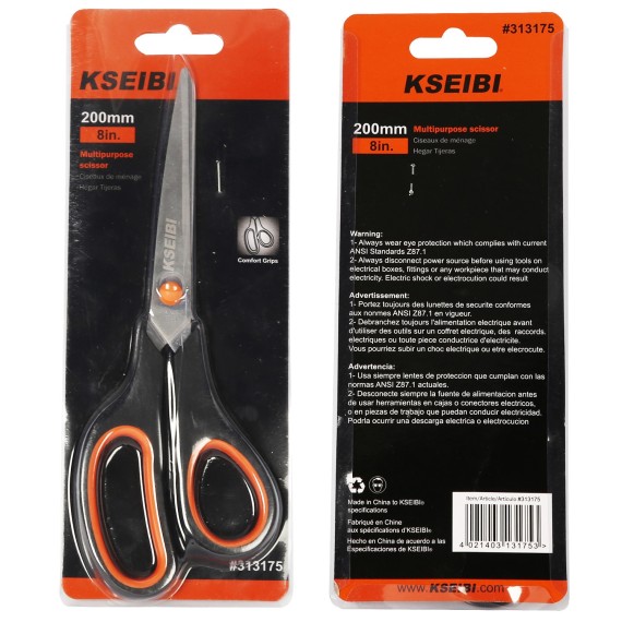 High-Quality Industrial Multipurpose Scissors 8" for Various Uses | KSEIBI