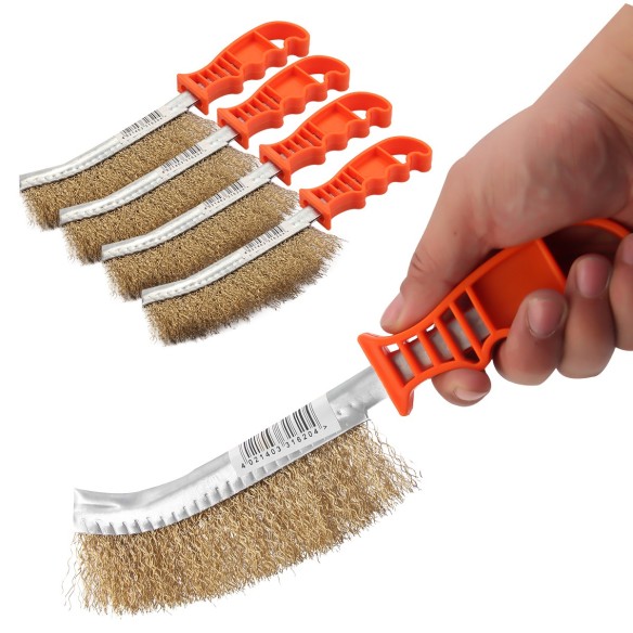Professional Plastic Hand Brush with Brass Coated Bristles for Efficient Cleaning | KSEIBI