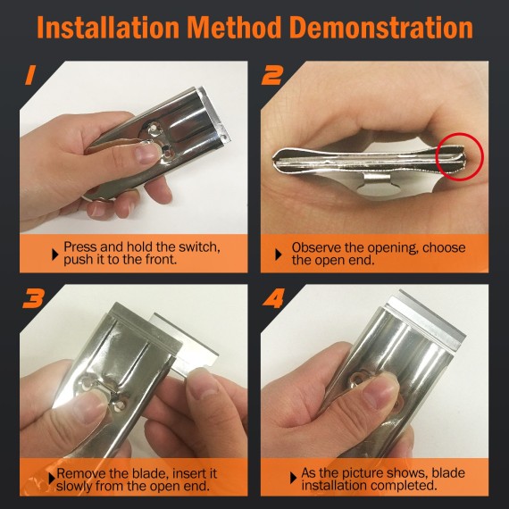 Professional Retractable Steel Razor Scraper for Easy Cleaning | KSEIBI