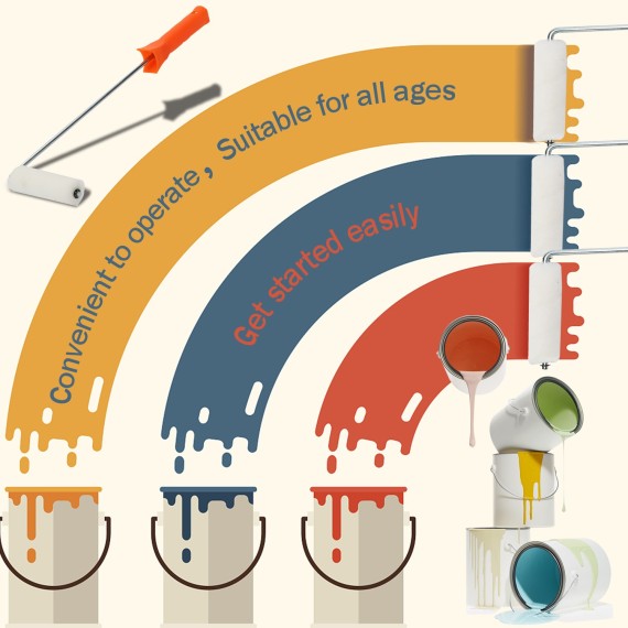Professional Mini Paint Roller 100x10mm - Quality Tools for Precision Painting | KSEIBI