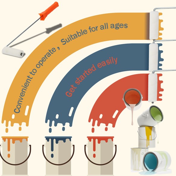 Professional Mini Paint Roller 100x10mm - Quality Tools for Precision Painting | KSEIBI