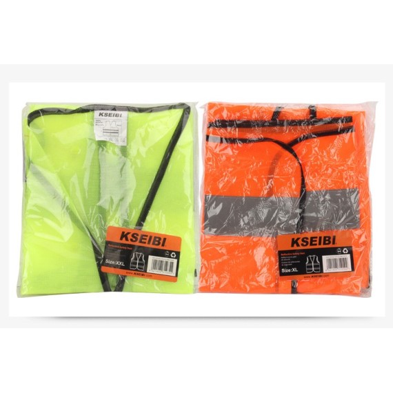 High Visibility Safety Vest in Orange for Enhanced Safety | KSEIBI