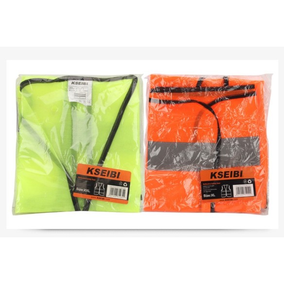 High Visibility Safety Vest in Orange for Enhanced Safety | KSEIBI