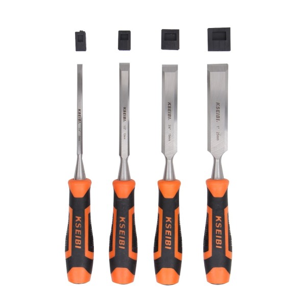 Premium Wood Chisel Set ProGrip for Precision Woodworking | KSEIBI