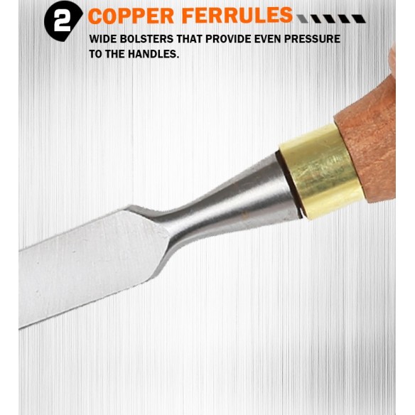 Premium Wood Craving Chisel Set with Wooden Handle for Professionals | KSEIBI