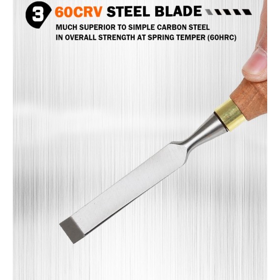 Premium Wood Craving Chisel Set with Wooden Handle for Professionals | KSEIBI