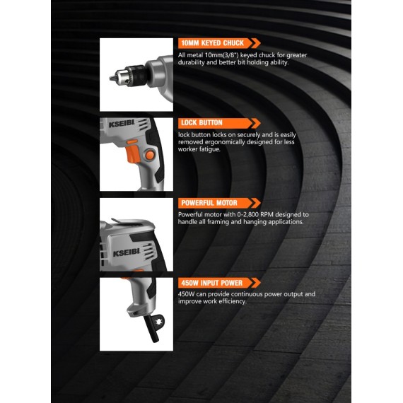 Powerful Electric Drill for Precision DIY Projects | KSEIBI