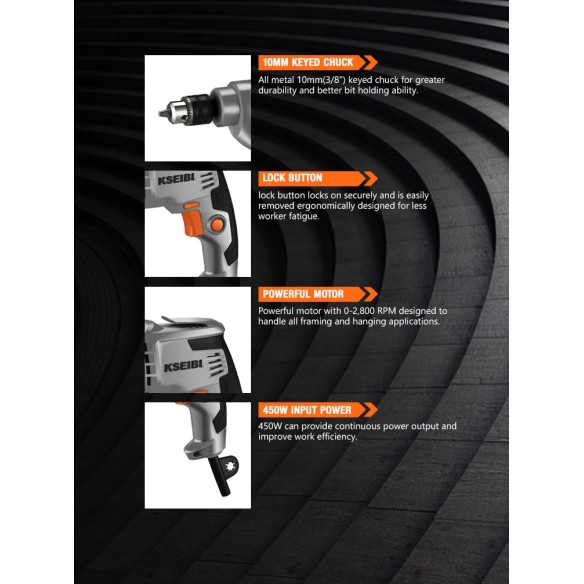 Powerful Electric Drill for Precision DIY Projects | KSEIBI