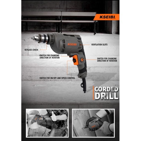 Powerful Electric Drill for Precision DIY Projects | KSEIBI