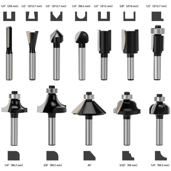 High-Quality Router Bit Set for Precision Woodworking Projects | KSEIBI
