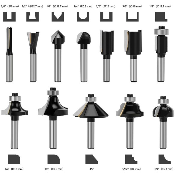 High-Quality Router Bit Set for Precision Woodworking Projects | KSEIBI