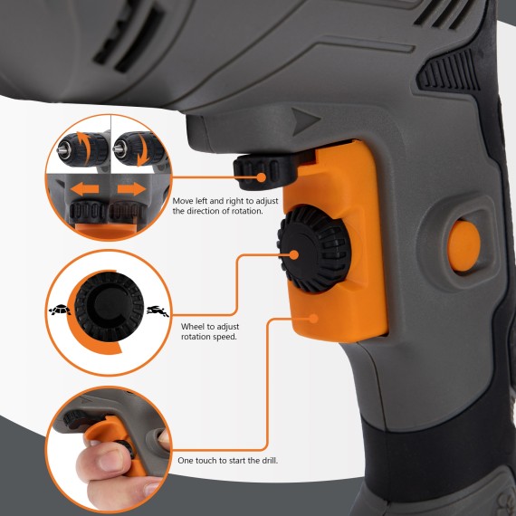 Powerful KBM 450 S Electric Drill with 10mm Keyless Chuck | KSEIBI