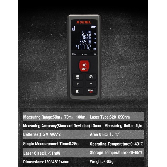 Accurate and Easy-to-Use KLM 100 Laser Measure for Professionals | KSEIBI