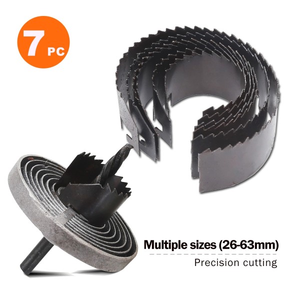 High-Quality 7-Pc. 25mm Multl Holesaw Set for Precision Cutting | KSEIBI
