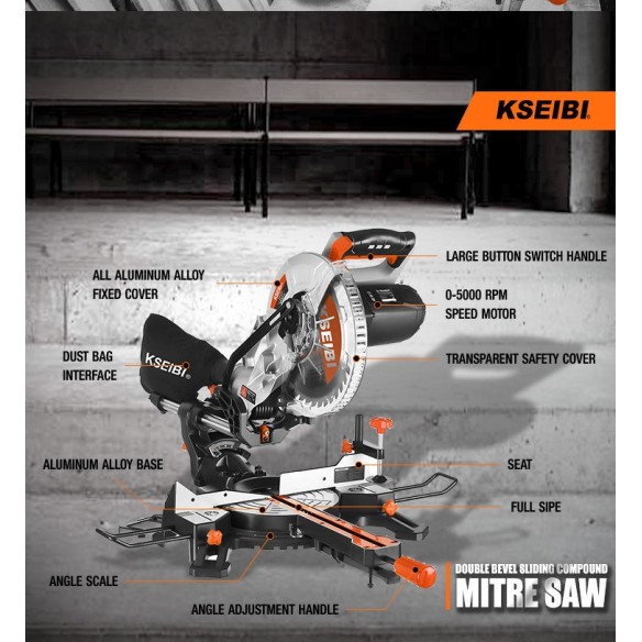 Premium Quality KCM 18-255 SD Miter Saw Machine for Precise Cuts | KSEIBI