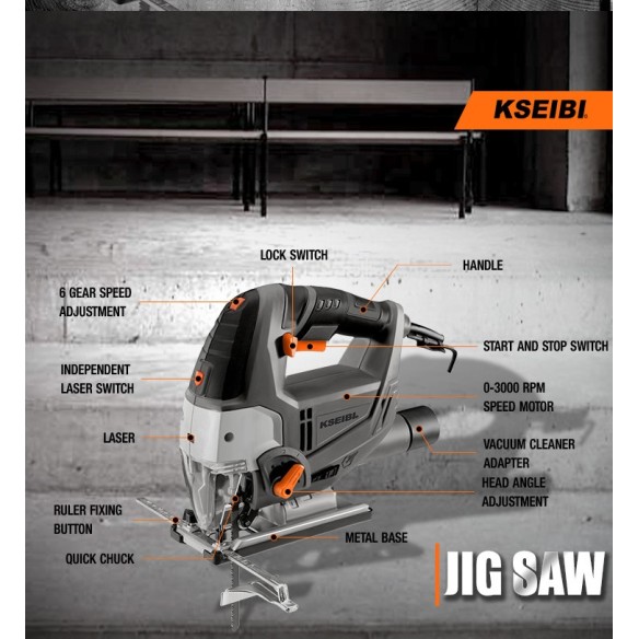 High-Quality Jigsaw with Laser Guide for Precision Cutting | KSEIBI