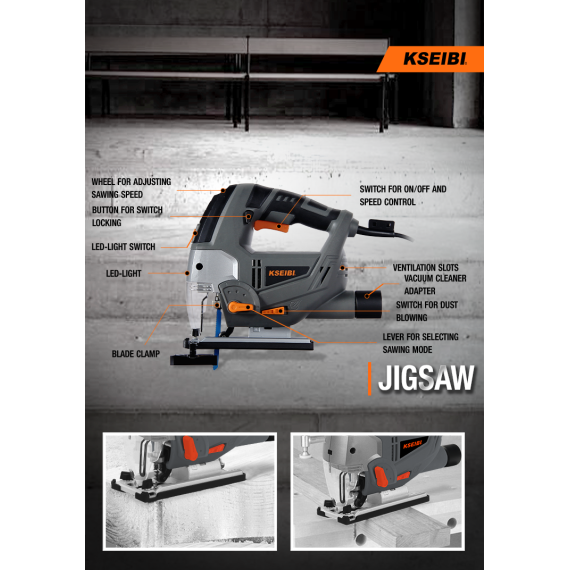 High-Quality Jigsaw with Laser Guide for Precision Cutting | KSEIBI